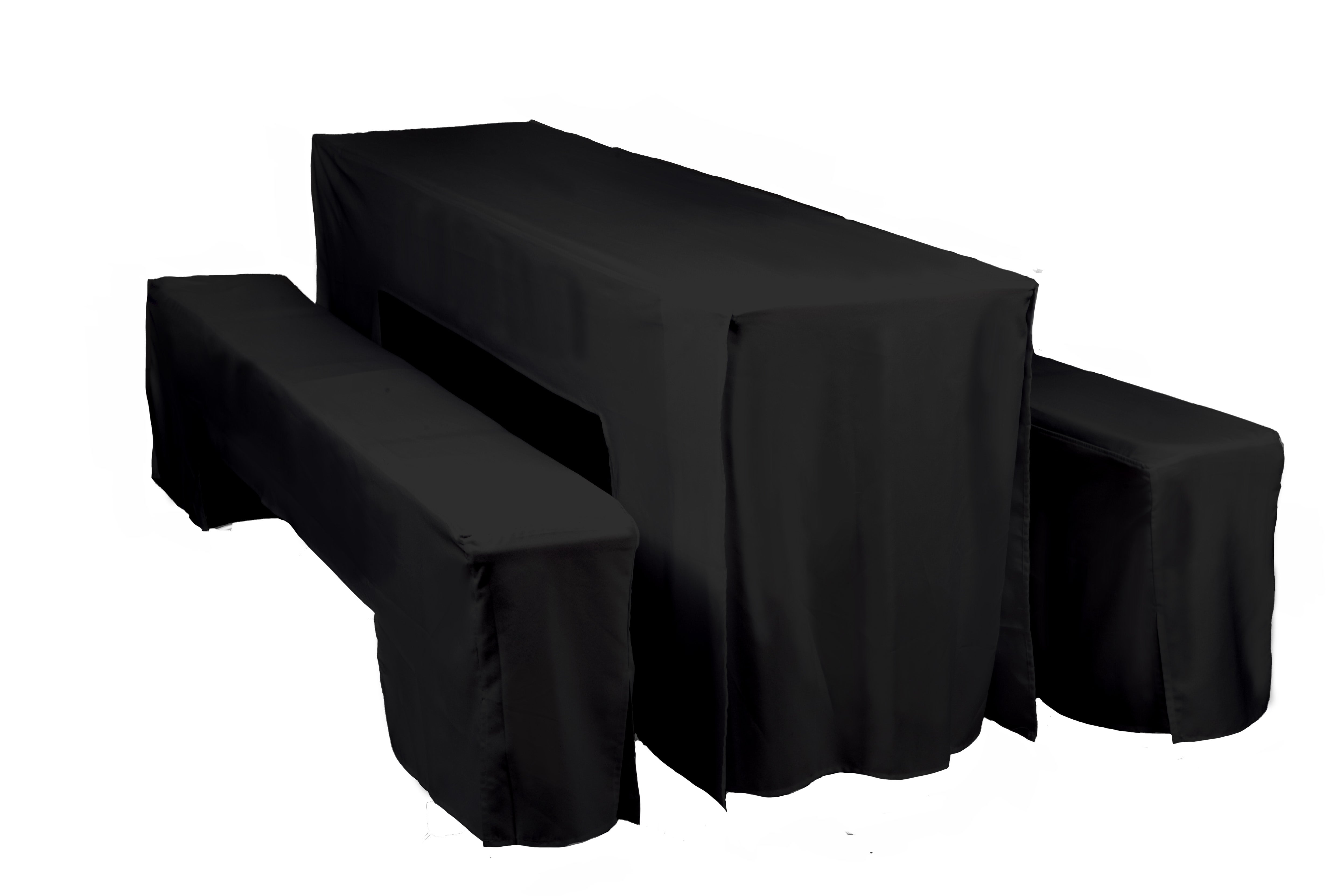 Festzeltgarnitur-Hussen für Bierzeltgarnitur 50cm Breite AMY in schwarz
