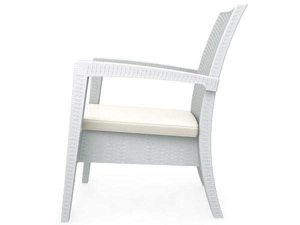 Rattan Loungesessel / Outdoor Sessel EDEN1 weiß – 3