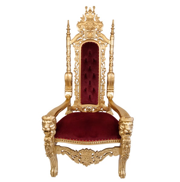 Thron/Wedding Chair/Hochzeitsstuhl rot-gold