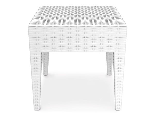 Rattan Beistelltisch / Outdoor Loungetisch EDEN ST weiß – 4