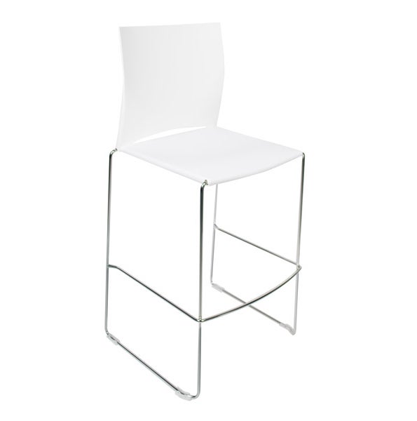 Barhocker mit Rückenlehne WEB weiß