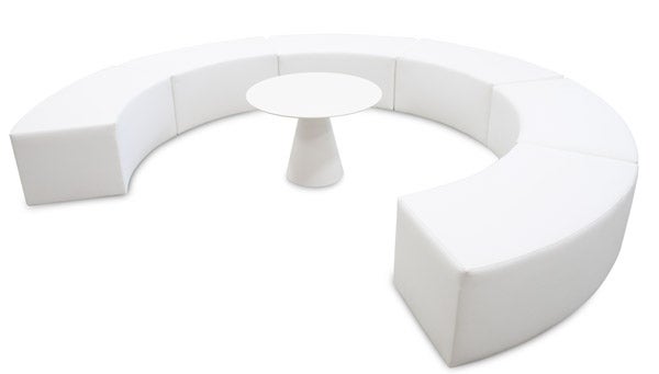 Loungebank / Sitzbank / Hocker halbrund WAVE weiß – 4