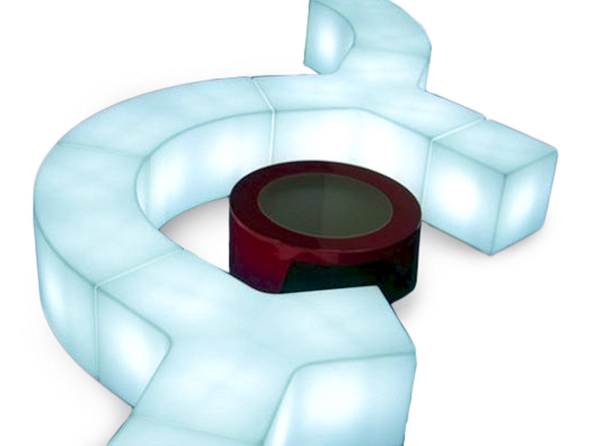 LED Sitzbank / Loungebank / Hocker iSNAKE YPSILON (leuchtend in allen Farben) – 2