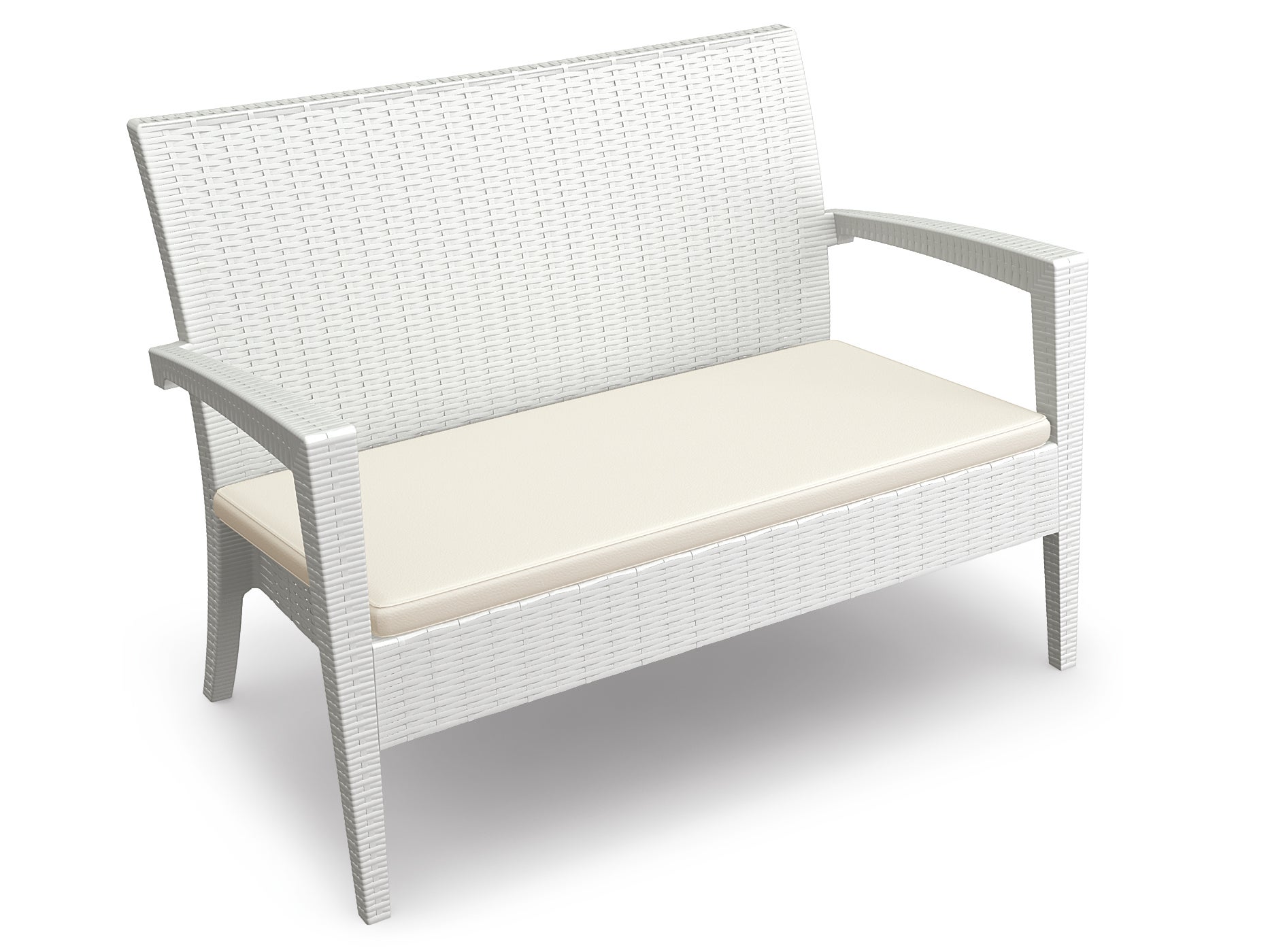 Rattan Loungesofa / Outdoor Couch EDEN2 weiß
