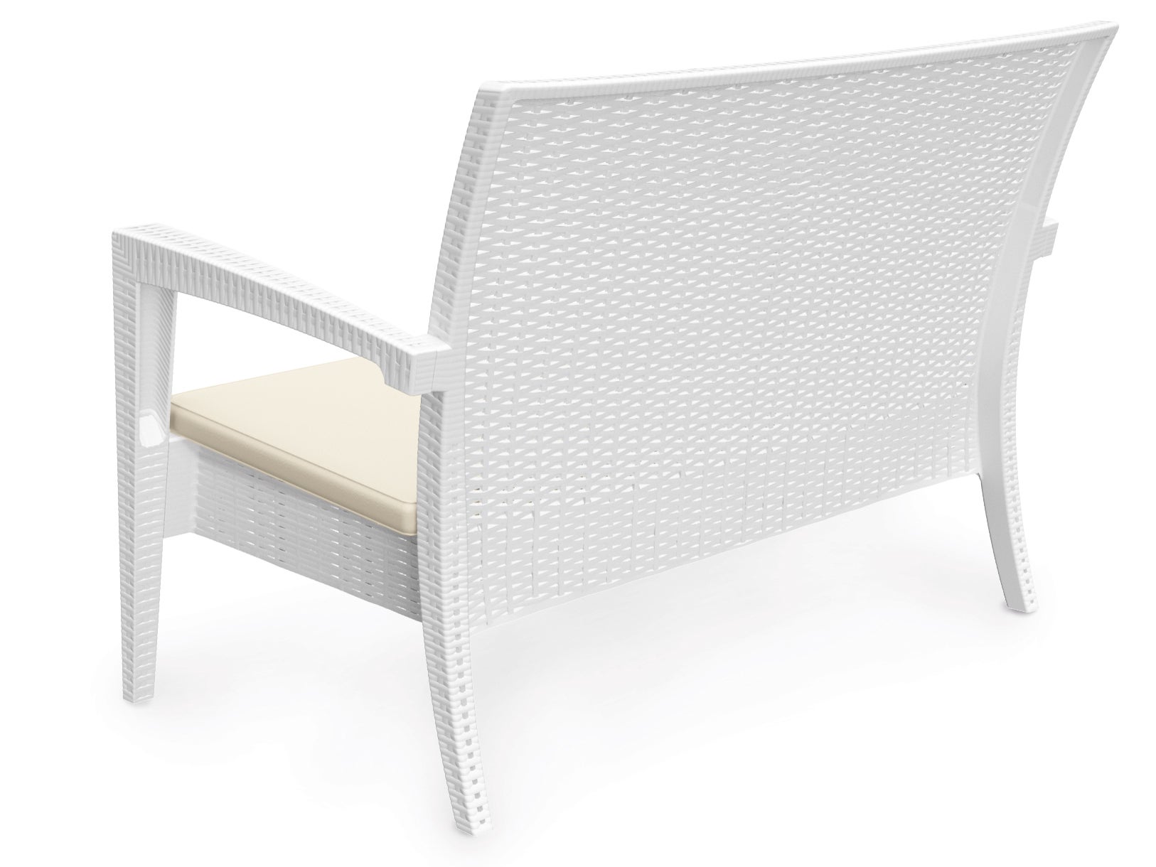 Rattan Loungesofa / Outdoor Couch EDEN2 weiß – 2