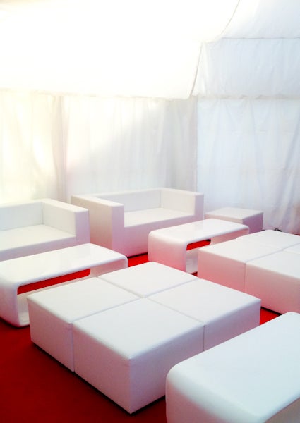 Loungeinsel / Sitzwürfel / Sitzcube Kunstleder QUBE ISLAND weiß – 3