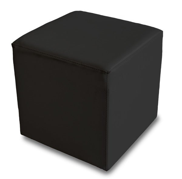 Loungehocker / Sitzwürfel Kunstleder QUBO XL in schwarz