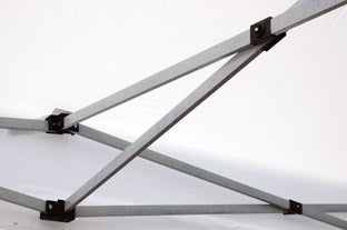 Sonnenschirm / Marktschirm ø 400cm weiß inkl Ständer Standfuß MAY – 3