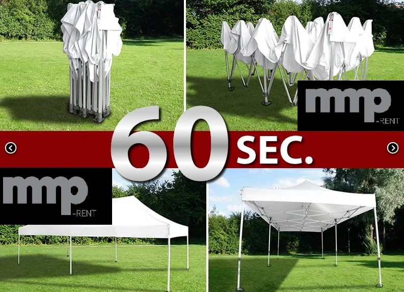 Faltzelt 3x6m, Faltpavillon winterfest, Pavillon mit Seitenwänden, wasserdicht – 3