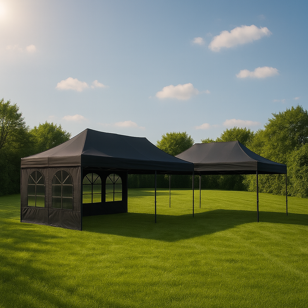 Faltpavillon 3x6 m schwarz