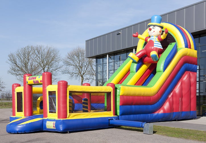Hüpfburg "Clownrutsche mit Multiplay" 12,00 x 4,00 m