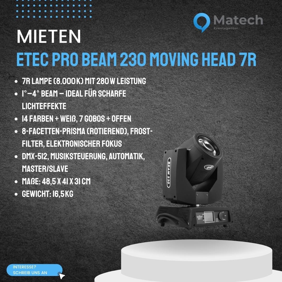 ETEC Pro Beam 230 Moving Head 7R