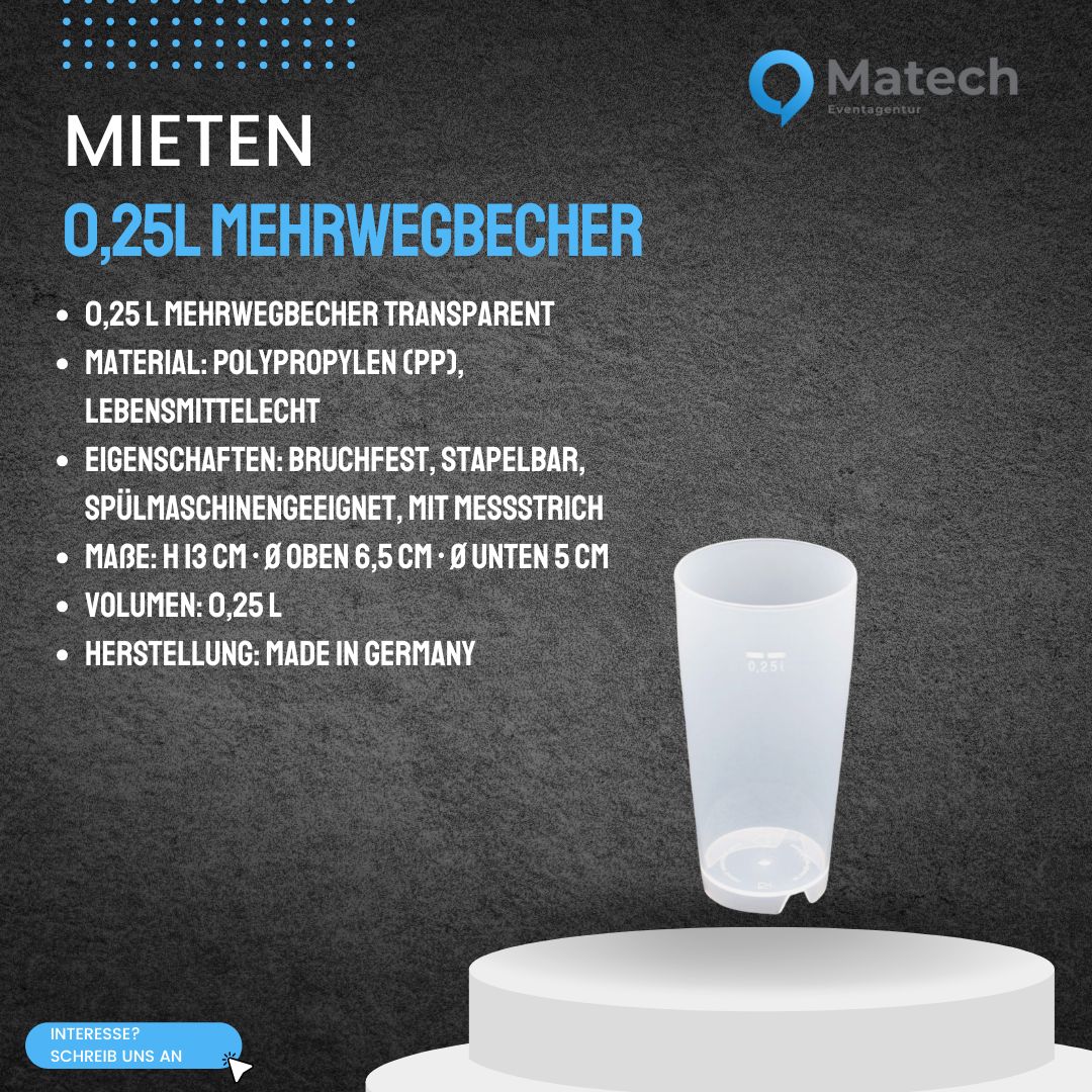 100x Stadionbecher 0,25l