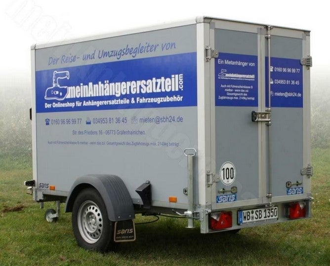 Vermietung Kofferanhänger Kastenanhänger 1350kg / 920kg