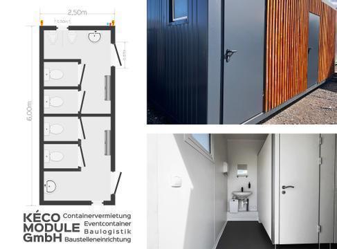 EVENT - Sanitärcontainer Damen/ Herren für Messen und Veranstaltungen, Eventcontainer/ Veranstaltungscontainer/Messecontainer Mieten