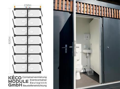 EVENT - 12-Kabinen-Sanitärcontainer/ WC-Container/ Toilettencontainer Damen/ Herren, Veranstaltung / Messe-Container 20 Fuß mieten – 2