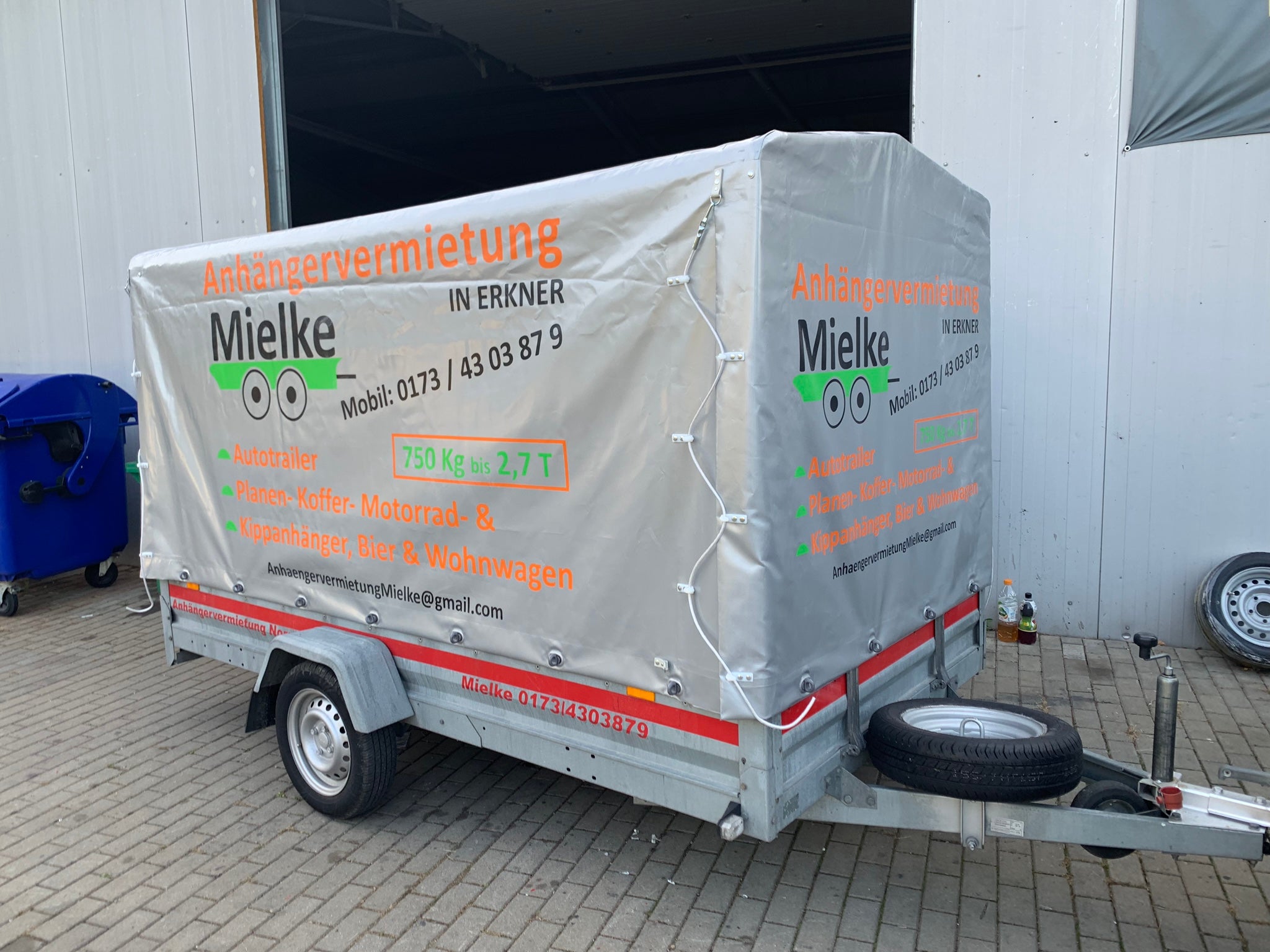 1000 kg für 3 Motorräder Motorradanhänger Gebremst Motorrad Moped Roller Trailer Anhänger mieten – 4