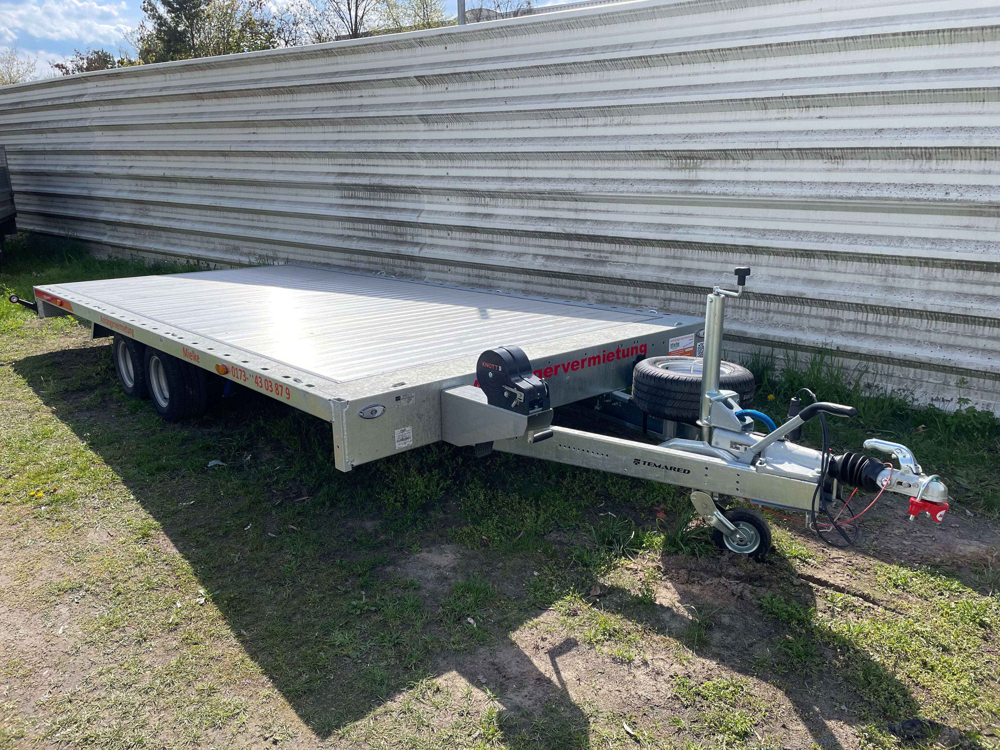 3t Autotrailer 4,5m x 2,15m  Plattform Anhängerverleih Auto Transport Autotrailer Quad Kfz Krad Anhängervermietung Motorrad – 2