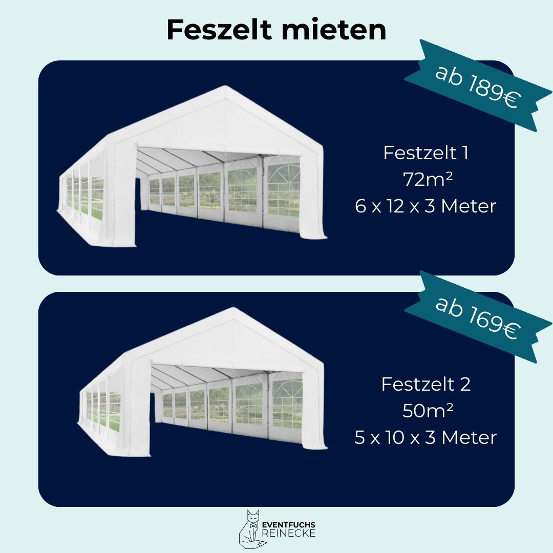 Festzelt Partyzelt 6x12m mieten