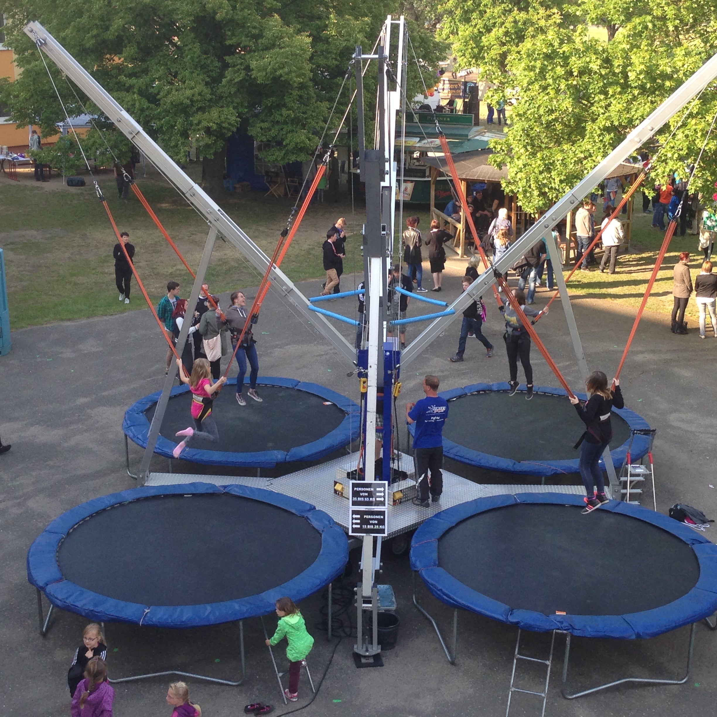 4er Bungee- Trampolin, Quatertramp, Bungee- Trampolin