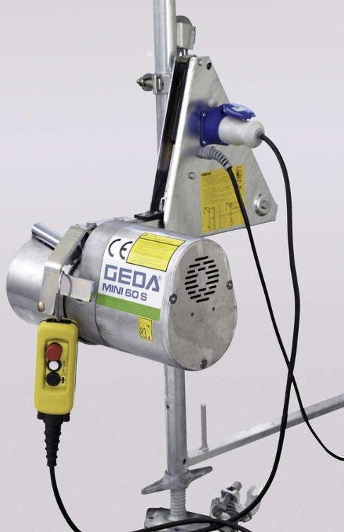 GEDA Maxi 150s Gerüstwinde Gerüstaufzug Seilwinde Seilaufzug Bauwinde Bauaufzug Schwenkarmaufzug Schwenkarmlift Seilhebezug mieten