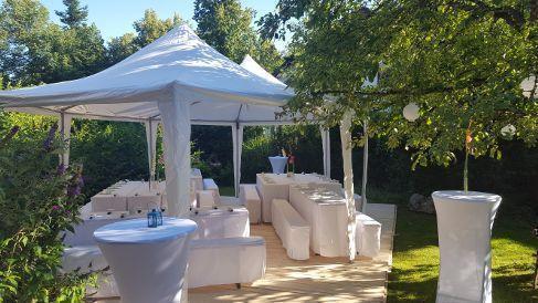 Pagode (Pavillon, Gartenzelt, Festzelt) - 6,80m x 5m - bis 70 Personen oder Faltpavillon - bis 20 Personen