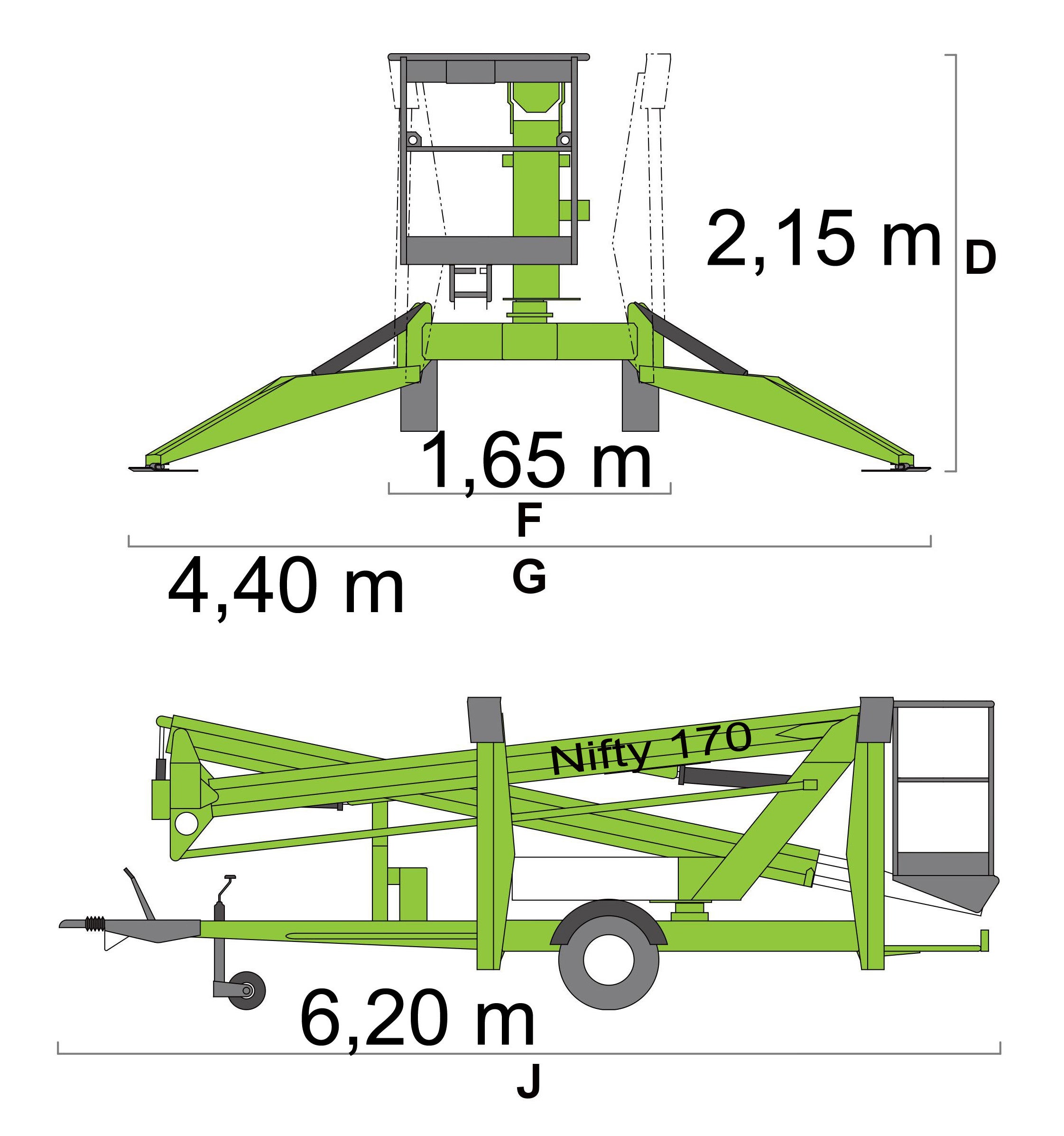 Hubsteiger Arbeitsbühne 17m Nifty170