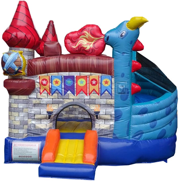 Drachenland Hüpfburg mit Rutsche mieten – Hüpfburg für Kindergeburtstag & Event