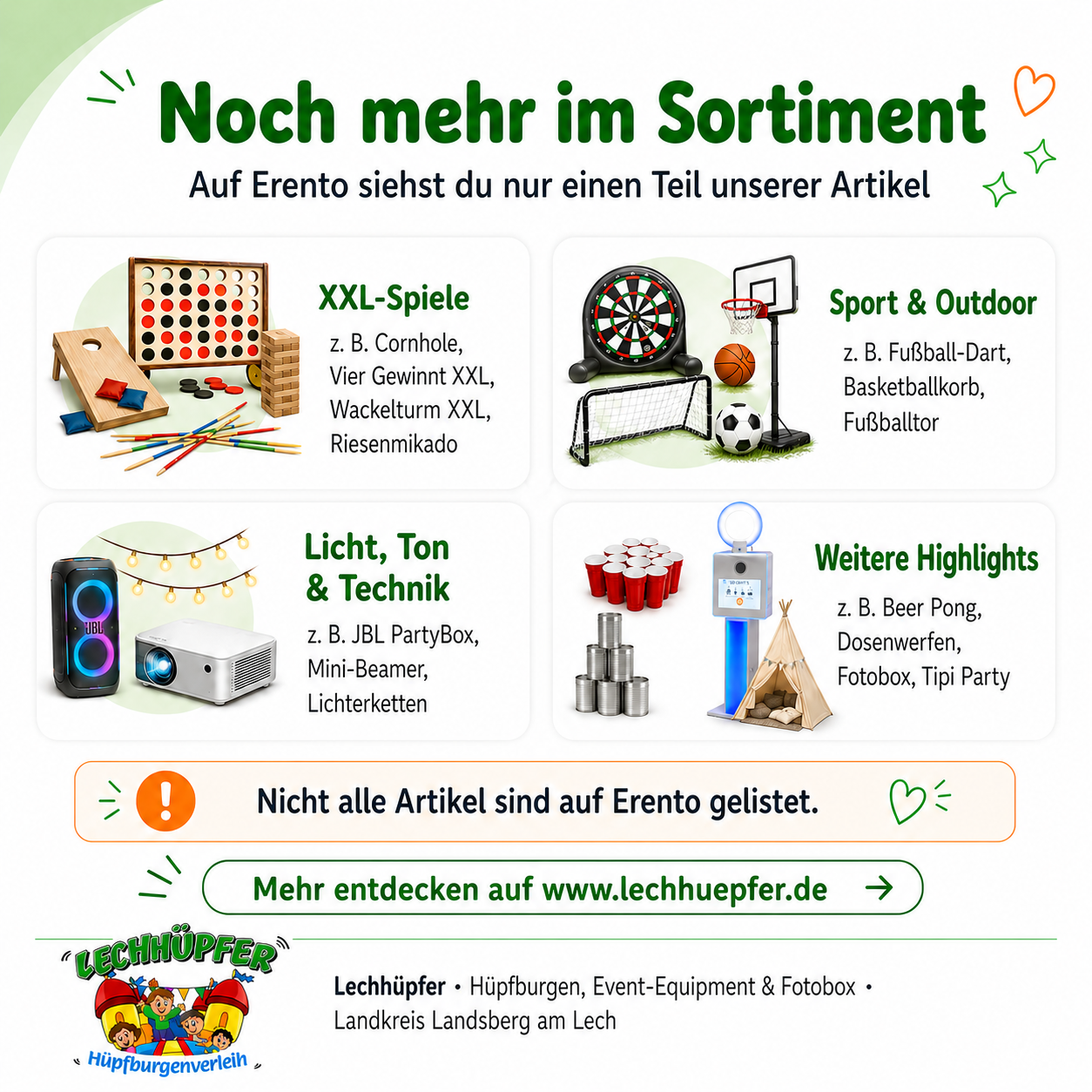 Partyspiele mieten – XXL Stapelturm, XXL Vier Gewinnt & Speed Check für Events – 4