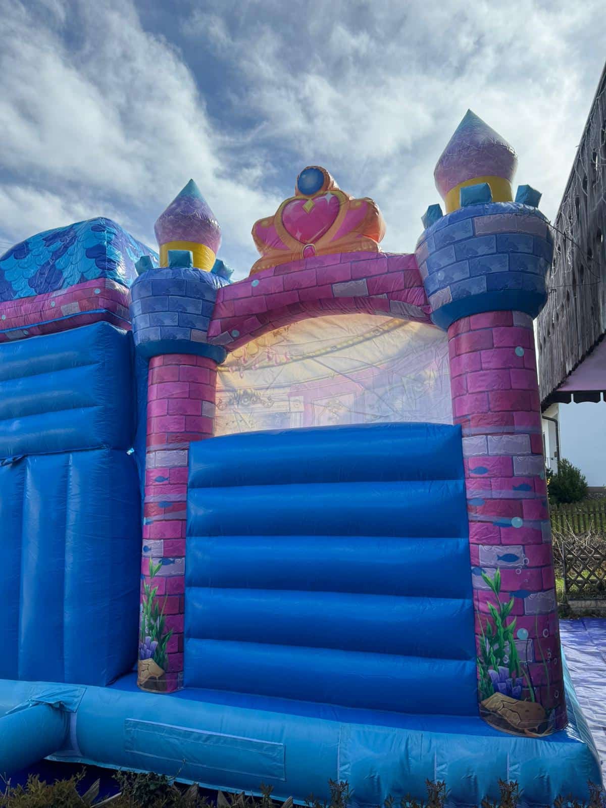 Prinzessinnen Hüpfburg mit Rutsche mieten – Hüpfburg für Kindergeburtstag & Event – 4