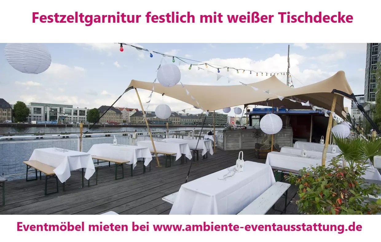 Biertischgarnitur, Festzeltgarnitur -auf Wunsch mit Hussen oder Polsterauflagen – 4