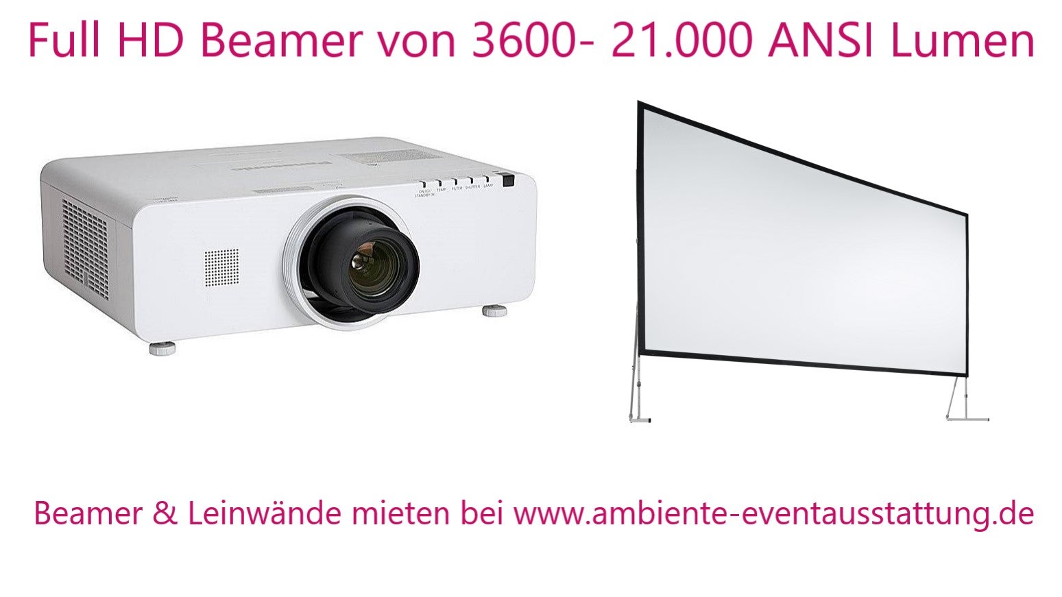Beamer, Leinwand, Funkmikrofon, FLipchart mieten