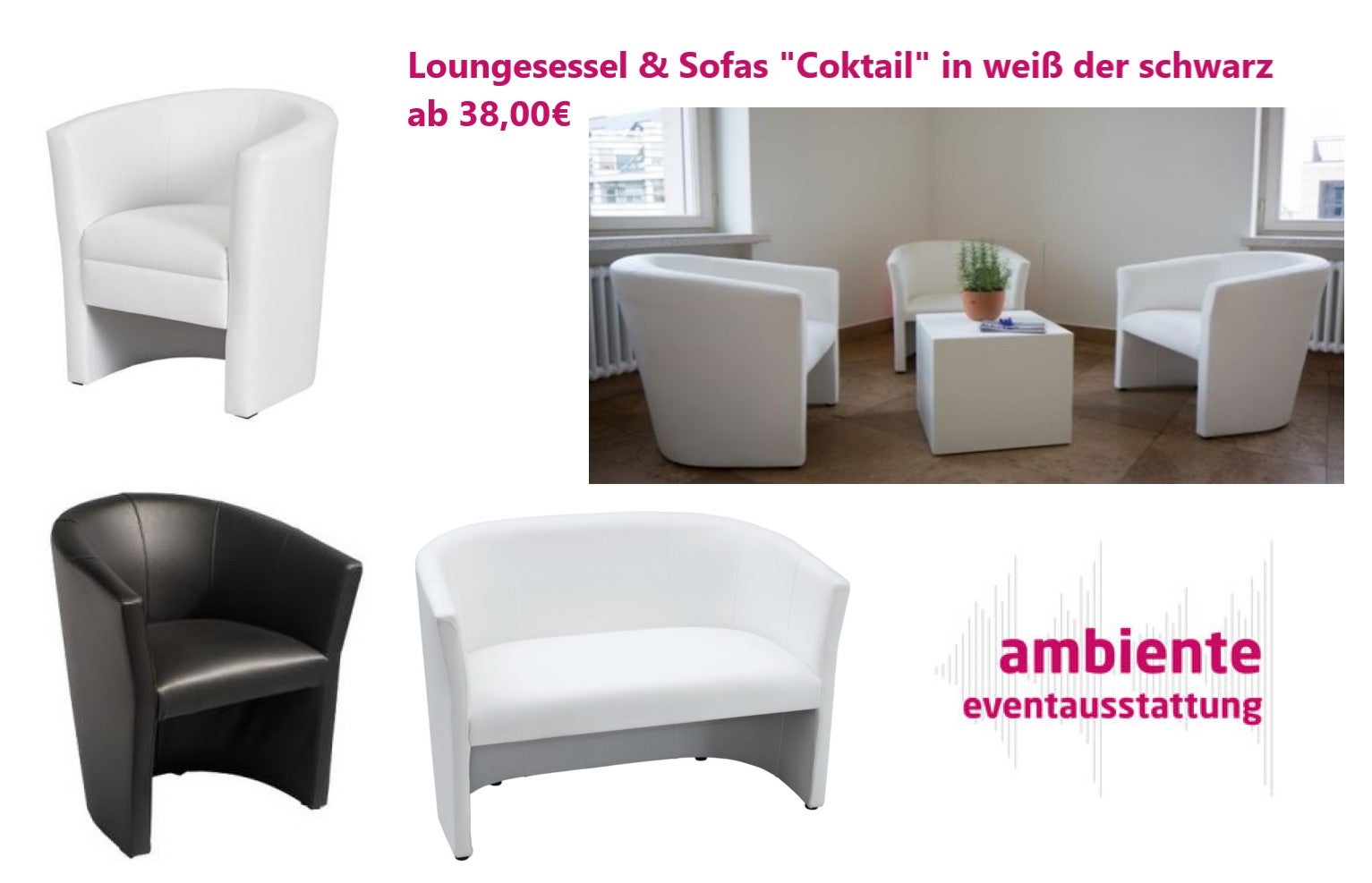 Sitzwürfel, Loungesessel, Loungemöbel, Coktailsessel // in verschiedenen Farben – 4