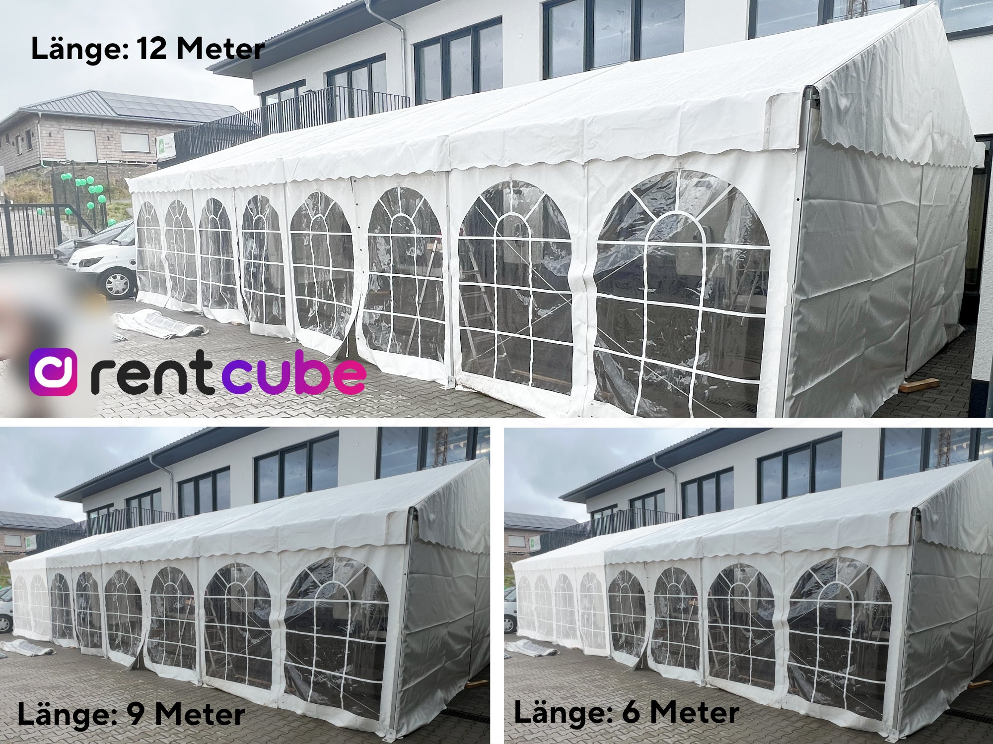 Premium-Partyzelt: 6 x 12 Meter +++ Auch andere Längen möglich – 2