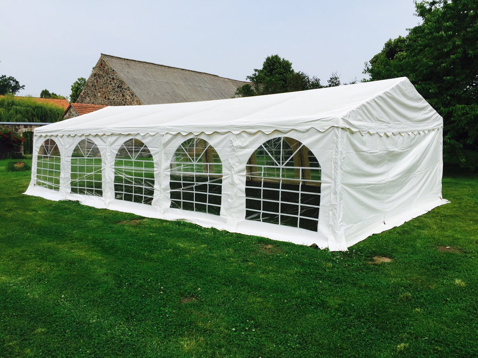Partyzelt 5x10m, Falt-Pavillon 3x6m, Festzelt 6x12m, Promotionzelt, Zelt, Faltzelt, Bierzelt, weiß