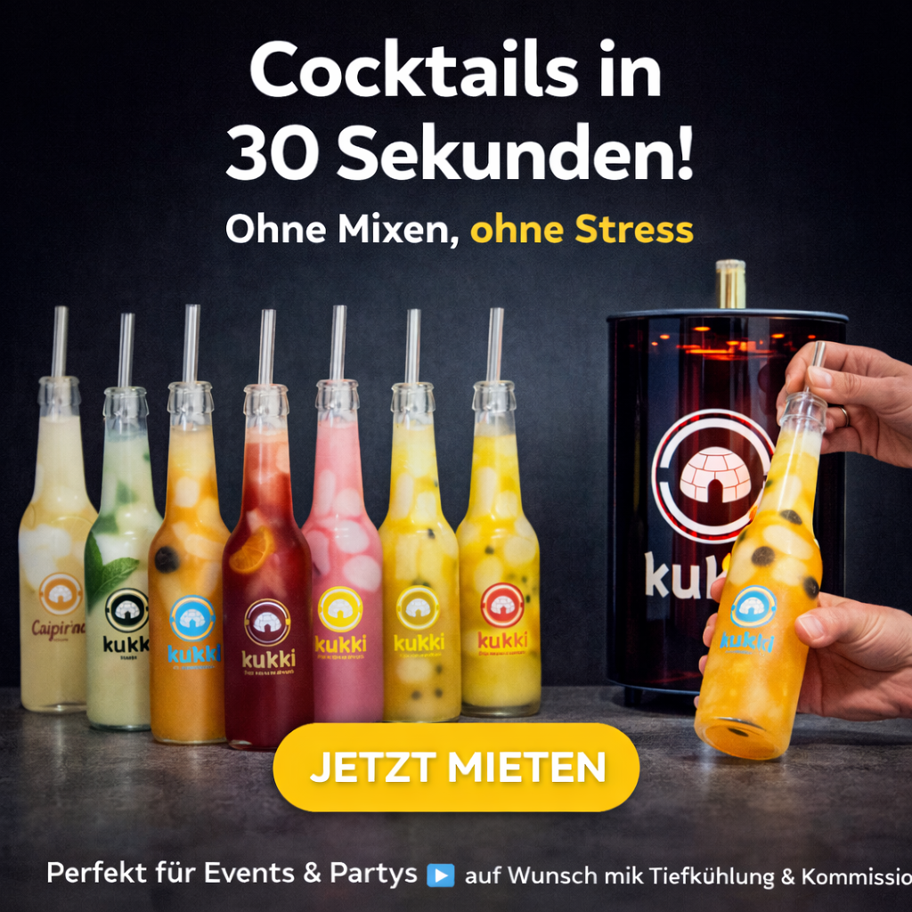 KUKKI Cocktailgerät zur Miete – Perfekte Cocktails in Sekunden!