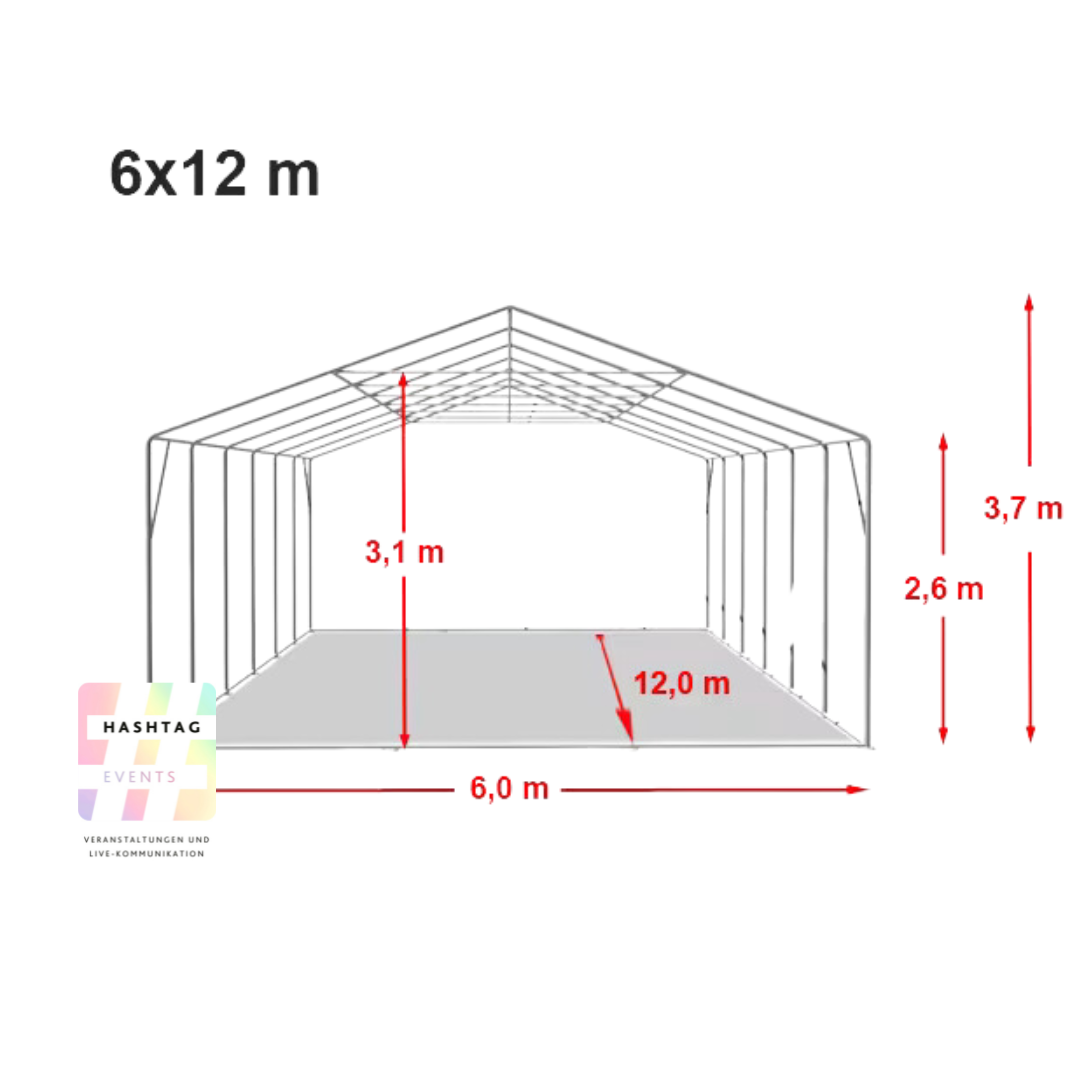 Festzelt / Partyzelt 6x12 Meter – 2