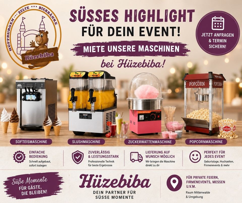 Softeismaschine,Slushmaschine,Popcorn mieten in Mittenwalde