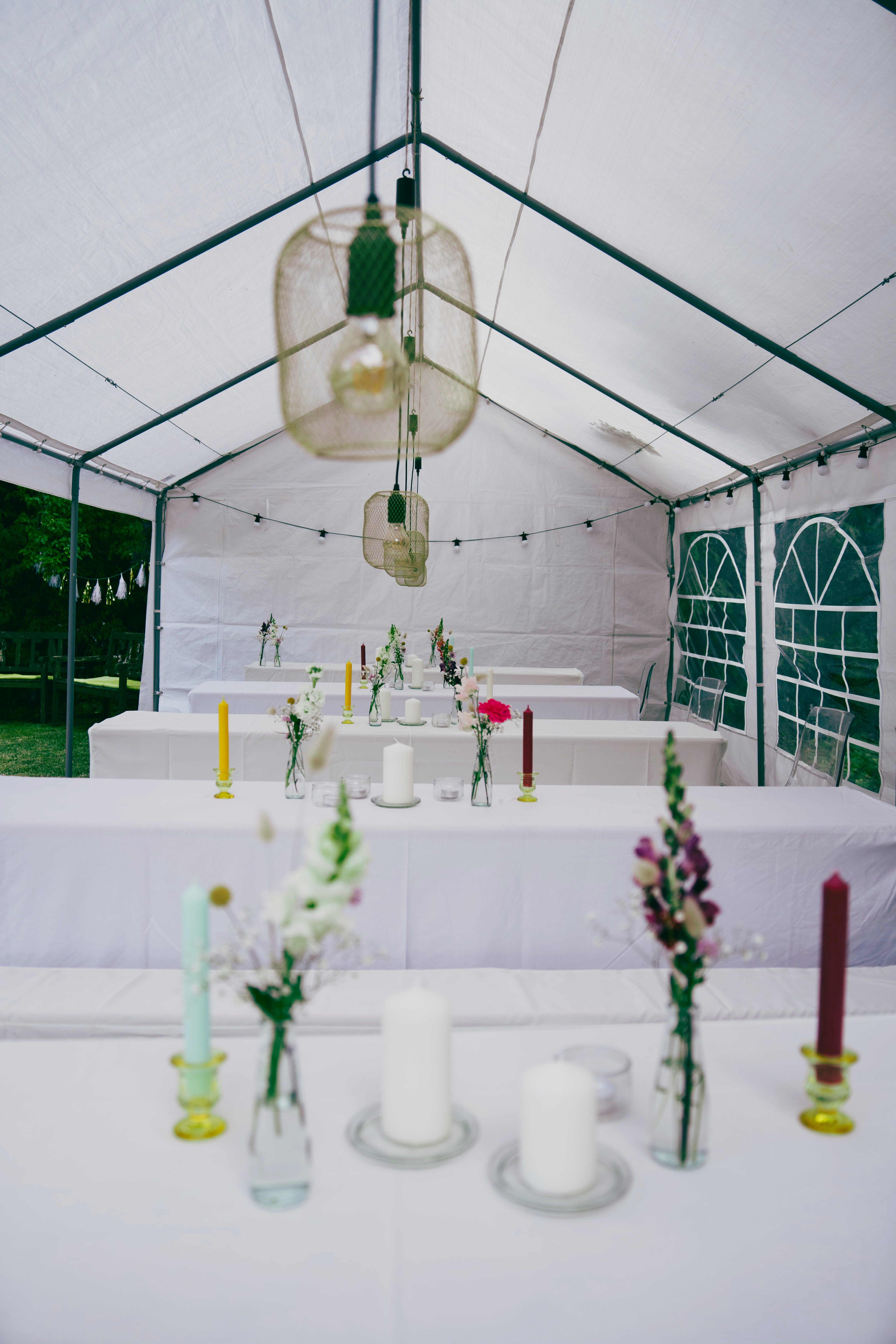 Partyzelt Festzelt Hochzeit Geburtstag Zelt 60 Pers. | 4 x 8 m | EINFACH Mieten Vermieten – 4