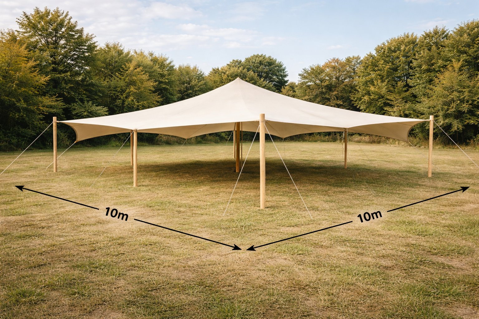 Stretchzelt 10×10 m (bis 100 Personen) mieten – OWL / Borgholzhausen, ab 1.000 €