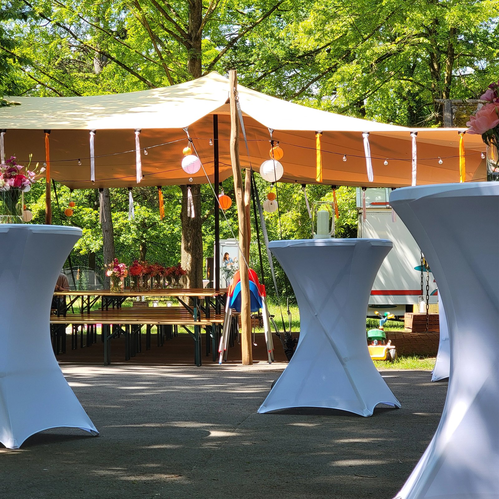 Stretchzelt 12×8 m (bis 80 Personen) mieten – OWL / Borgholzhausen, ab 870 €