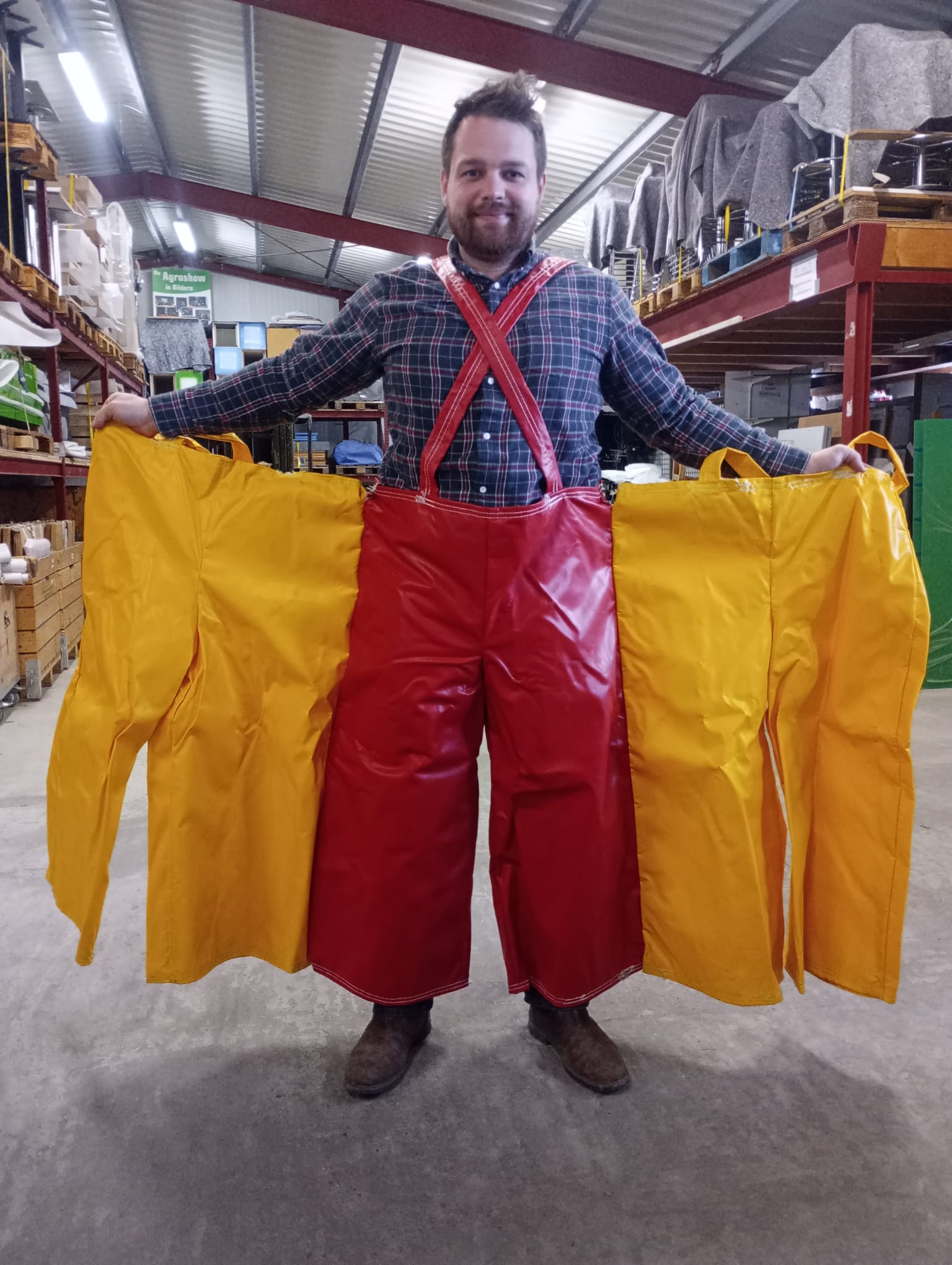 Spaßhose Teamwork 3 Personen Zwilling / Drillingshose Teaming