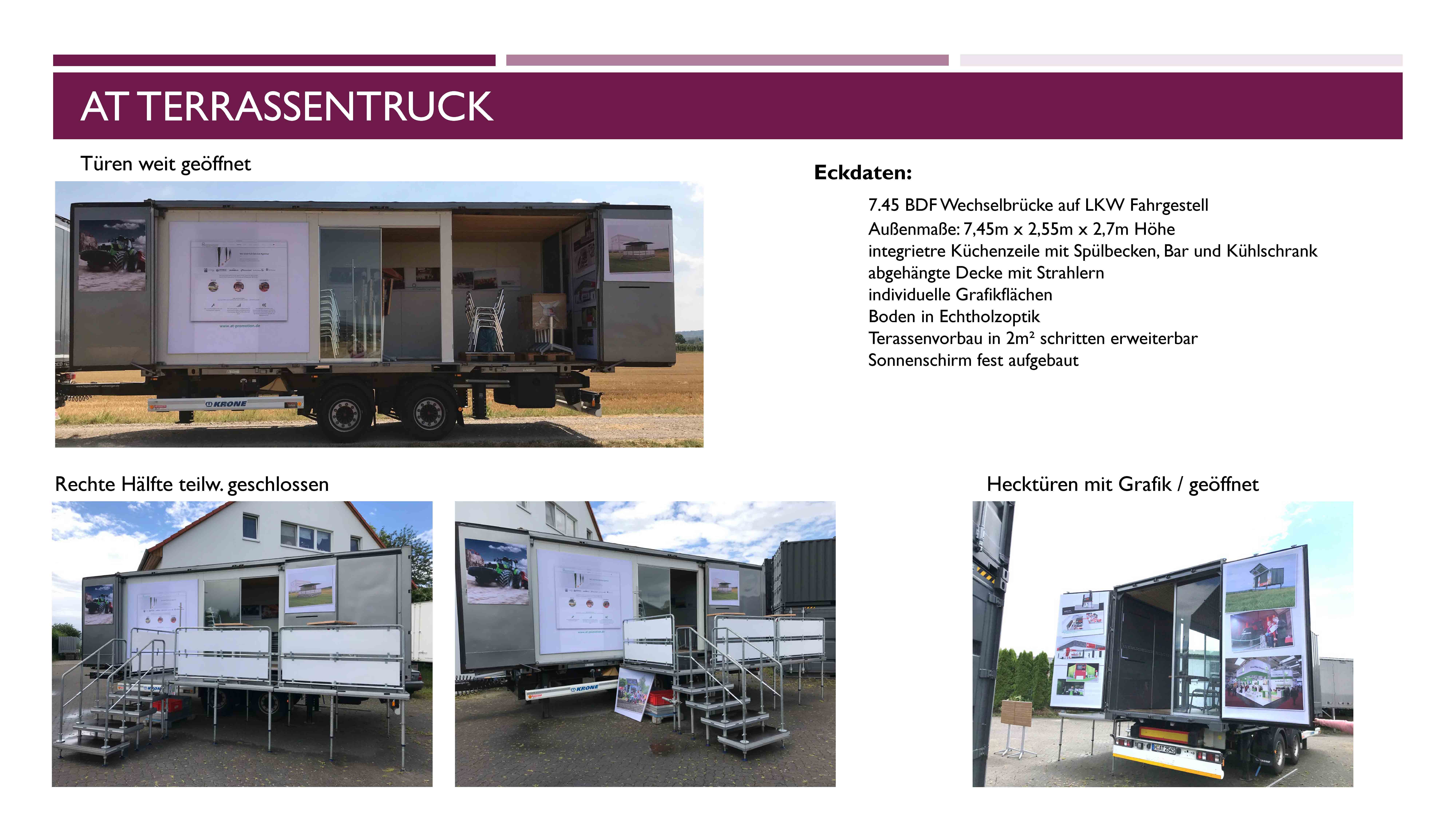 Terrassentruck Showtruck Messetruck Messecontainer
