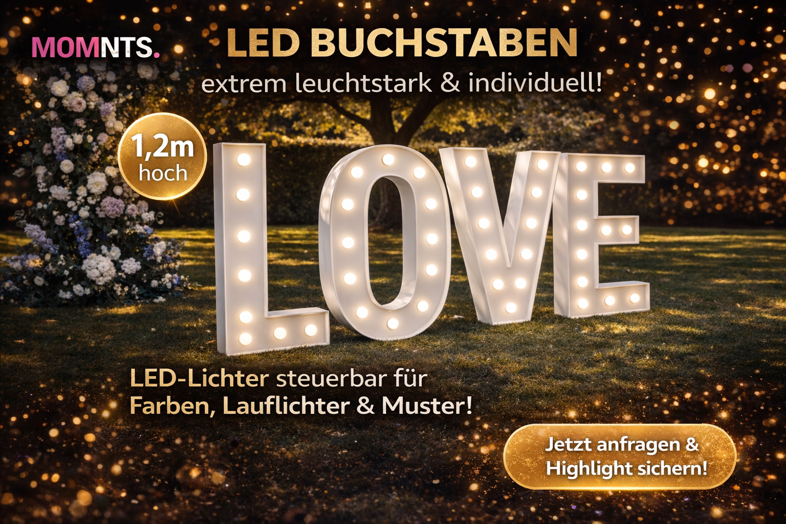 XXL MR&MRS Buchstaben LED RGB Farben & Effekte 1,2m Höhe – 3