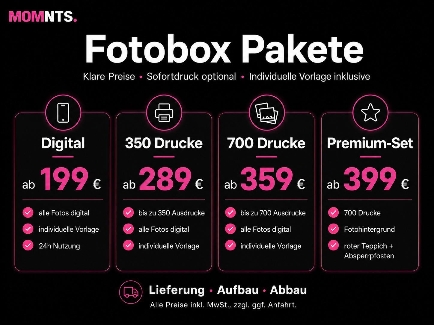 Fotobox mieten: Magic Mirror Fotospiegel Photobooth ab 199€ – 3