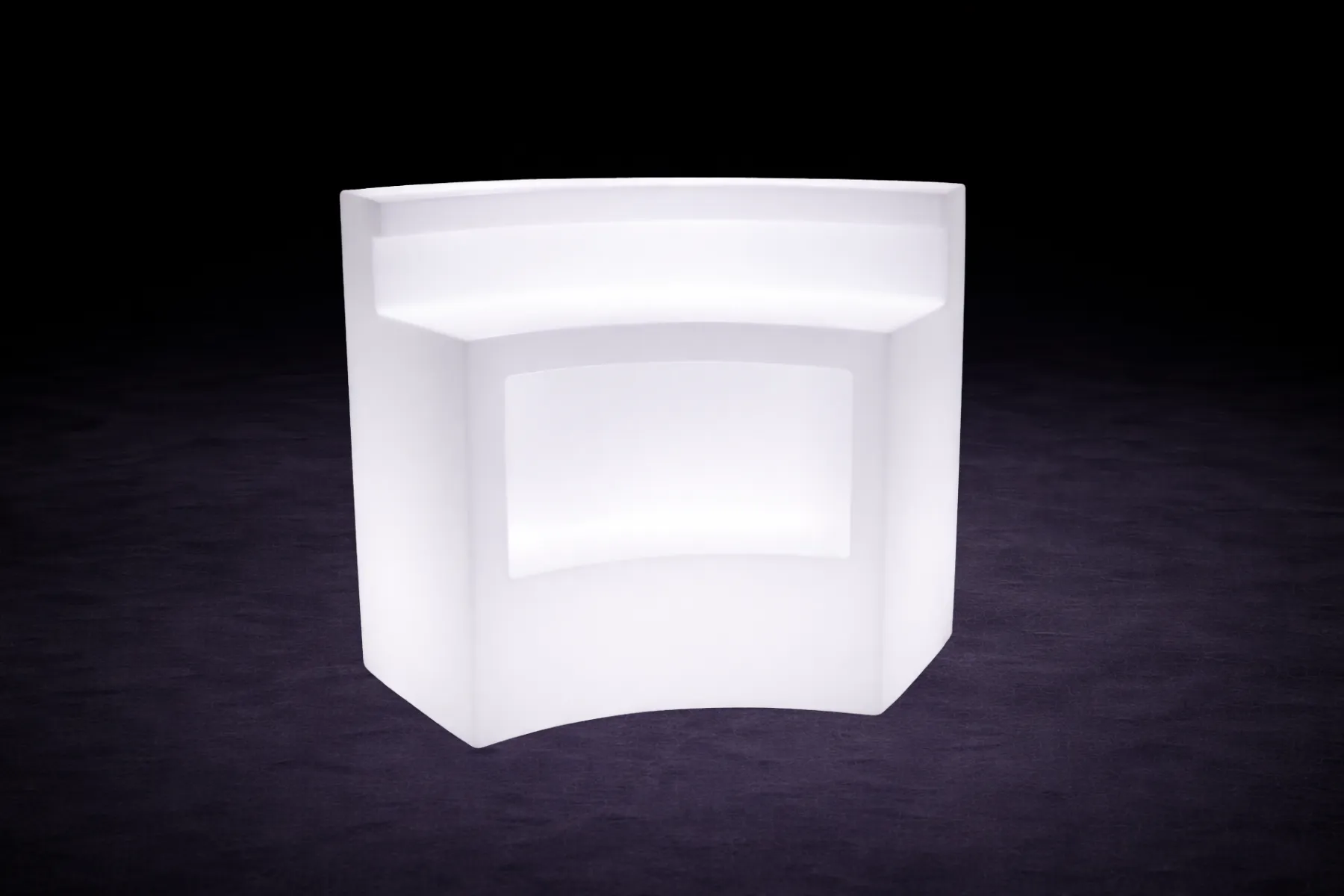 LED Thekenelement rund mieten – beleuchtetes Loungemöbel