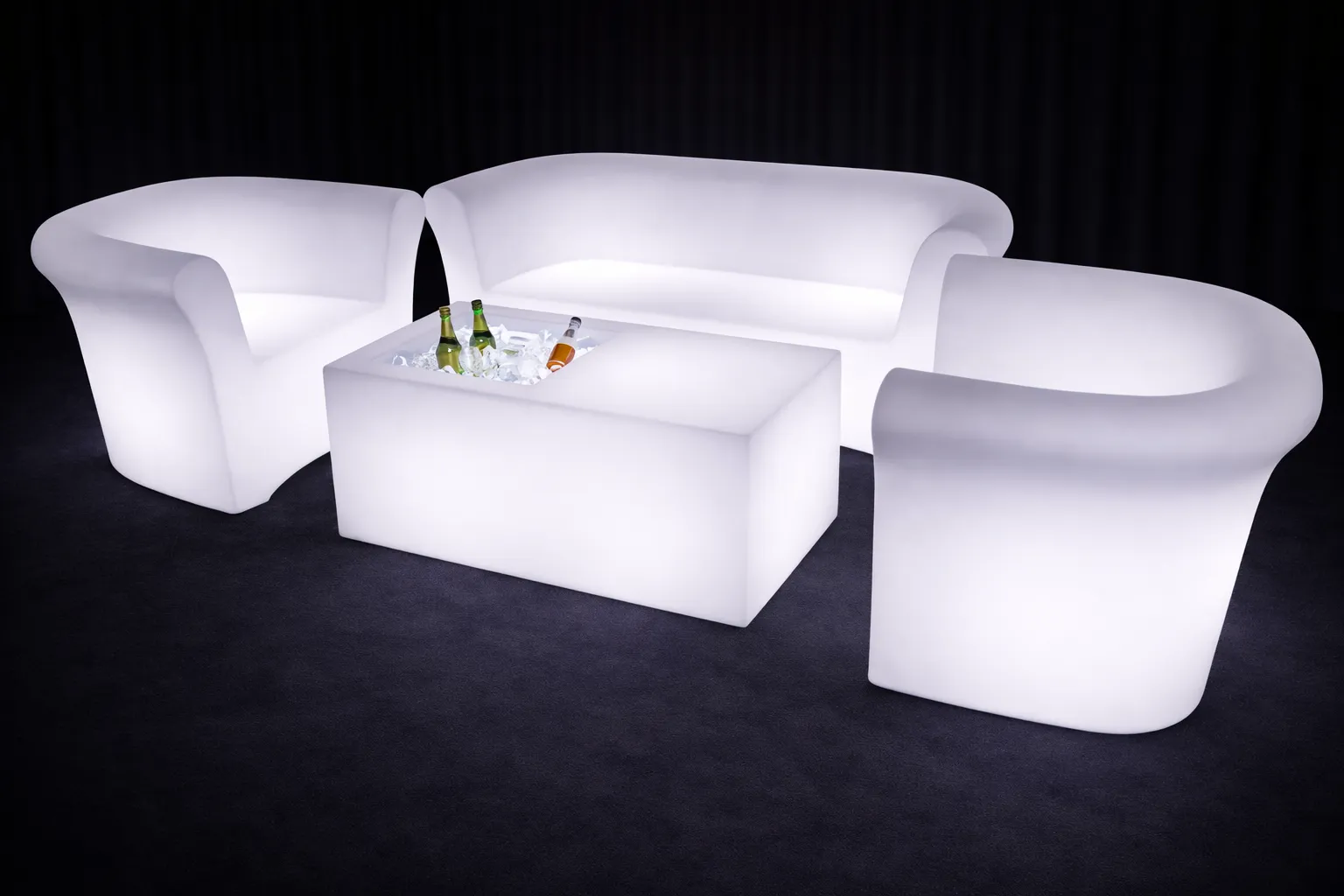 LED Lounge Halo mieten – beleuchtetes Loungemöbel