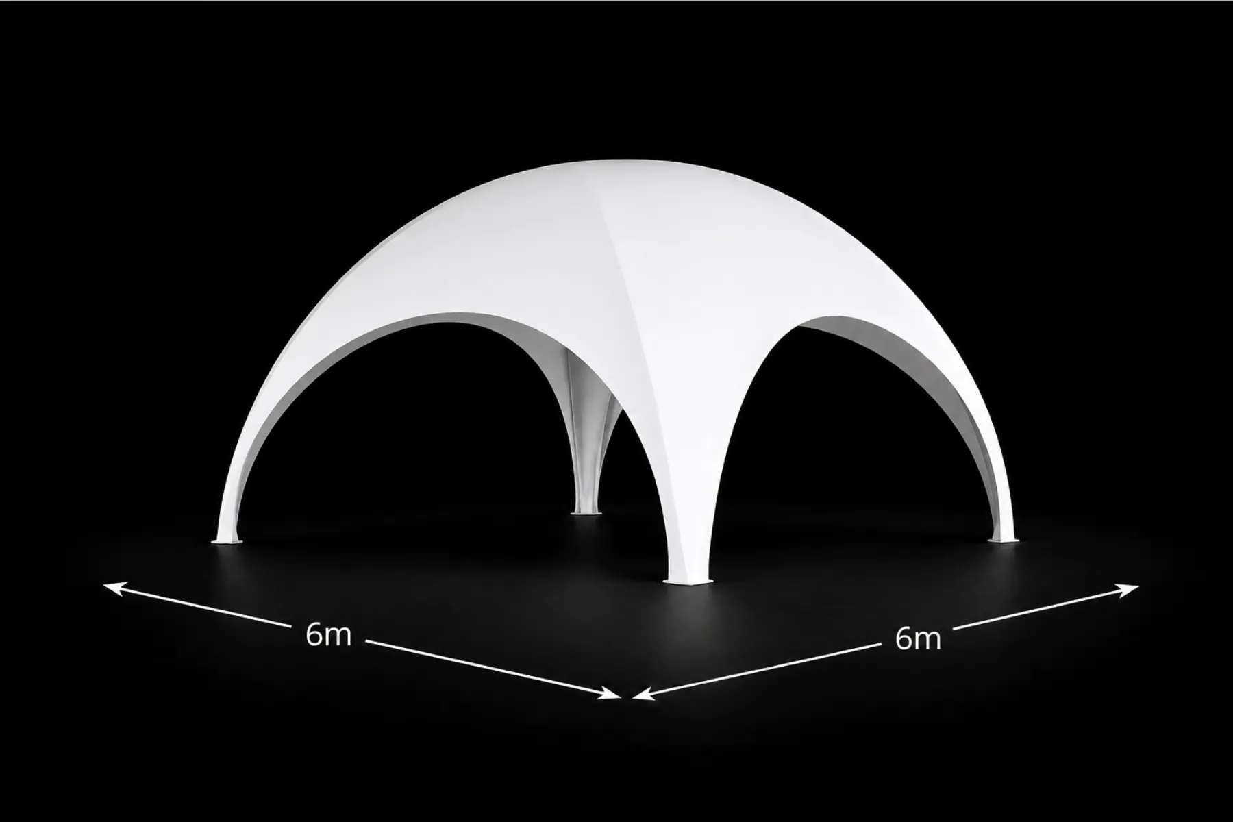 Archeddome-Zelt 6x6m mieten – Geodät-Zelt, kombinierbar