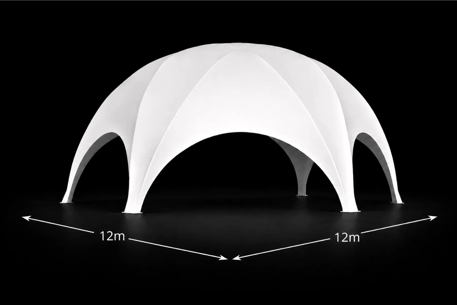 Hexadome-Zelt 12x12m mieten – Geodät-Zelt, kombinierbar