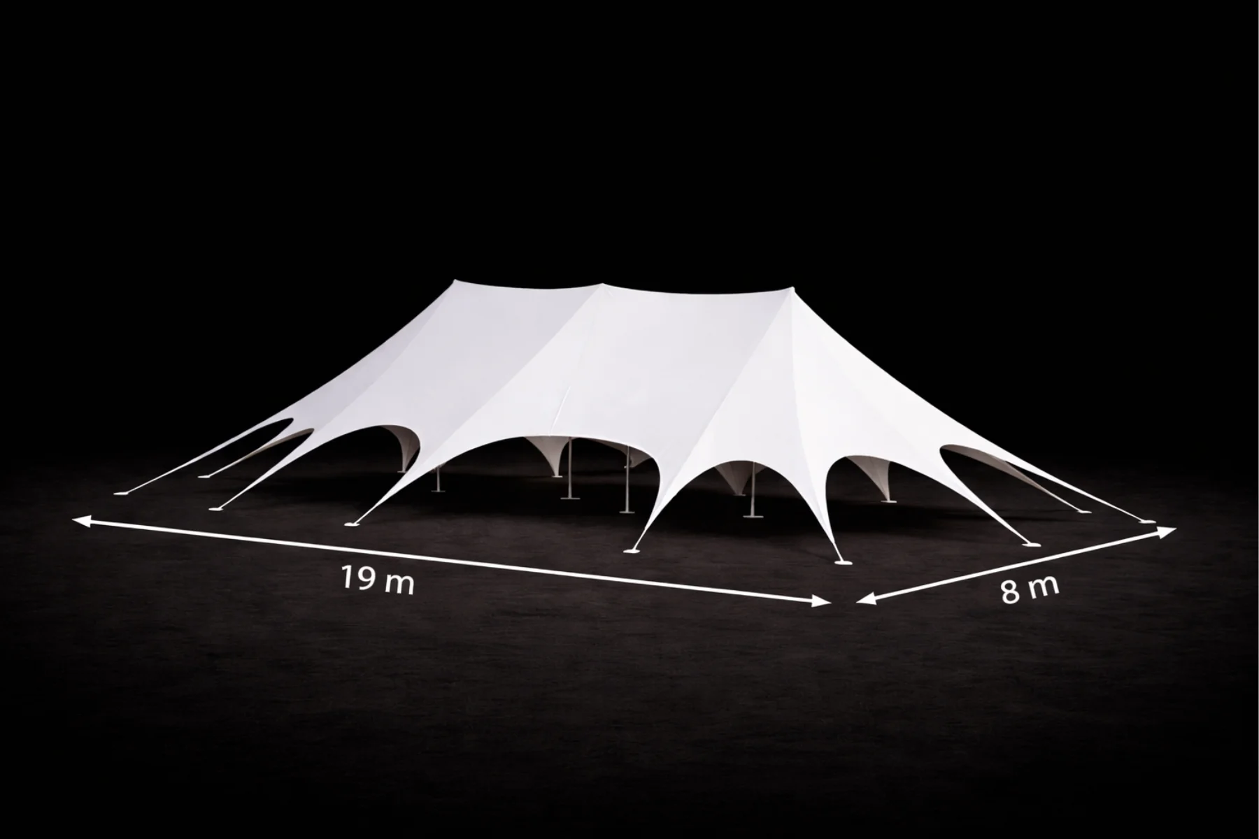 Sternenzelt 19x8m mieten – Festzelt für jede Jahreszeit